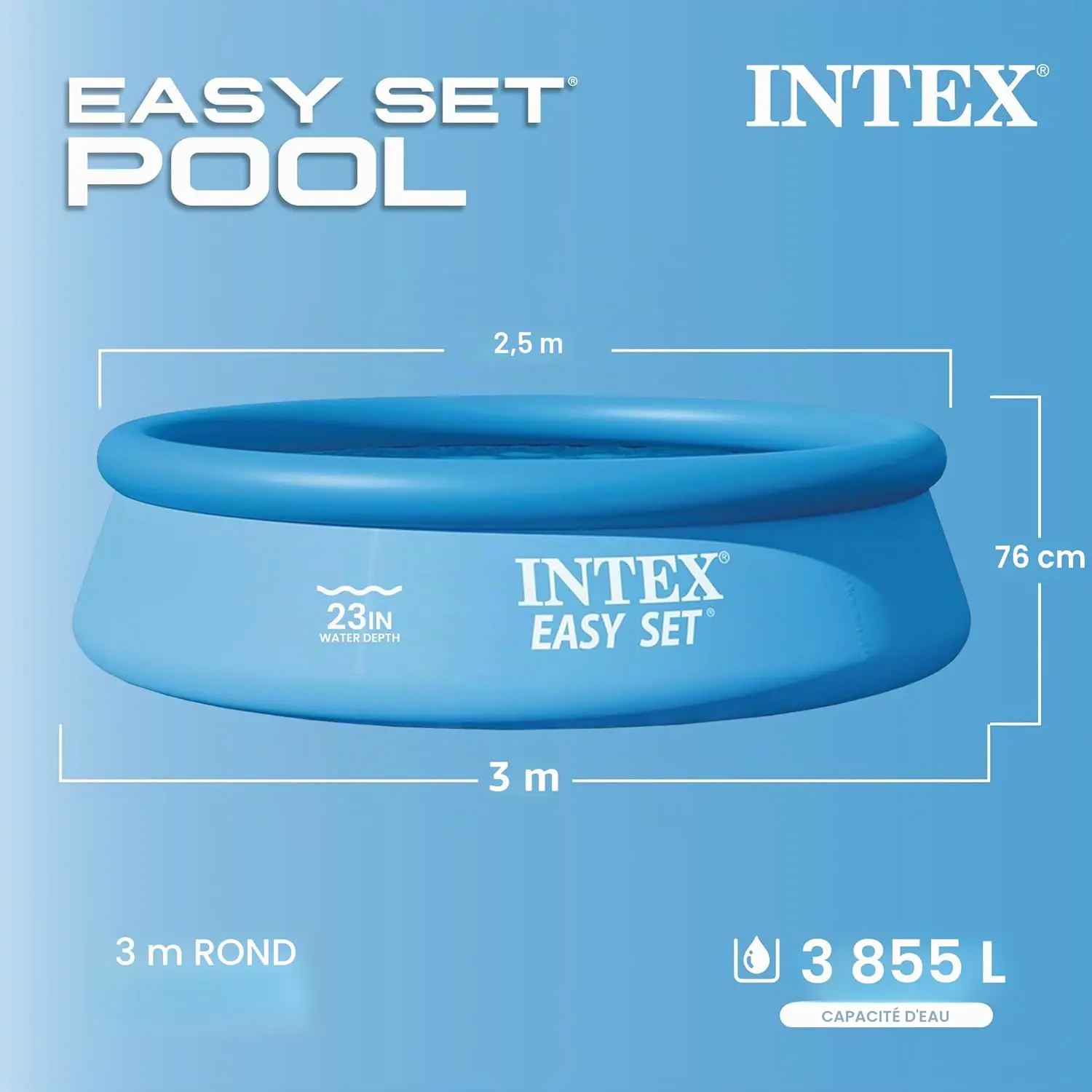 Piscine hors sol 3,05 x 0,76 m vue 2