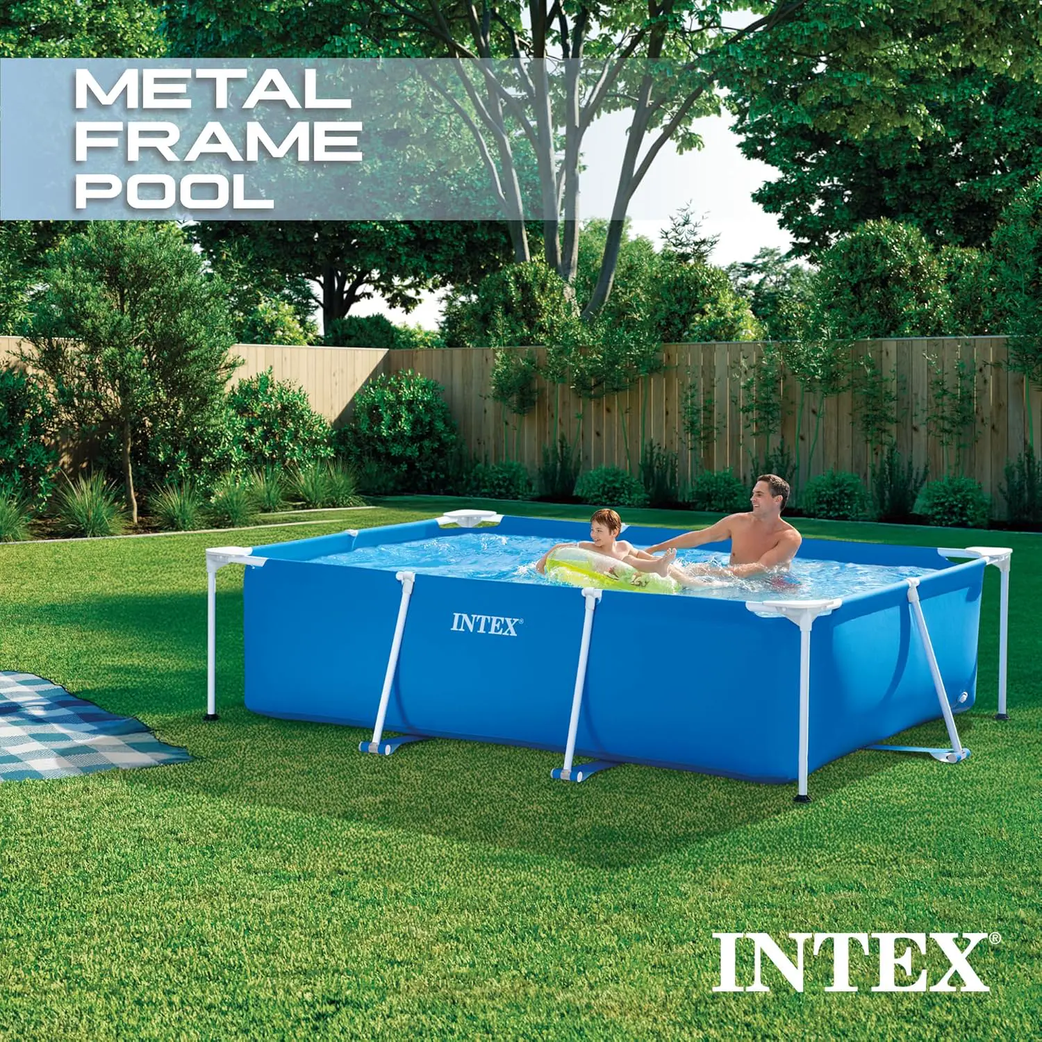 Piscine hors sol en métal bleu 60 X 65CM vue 4