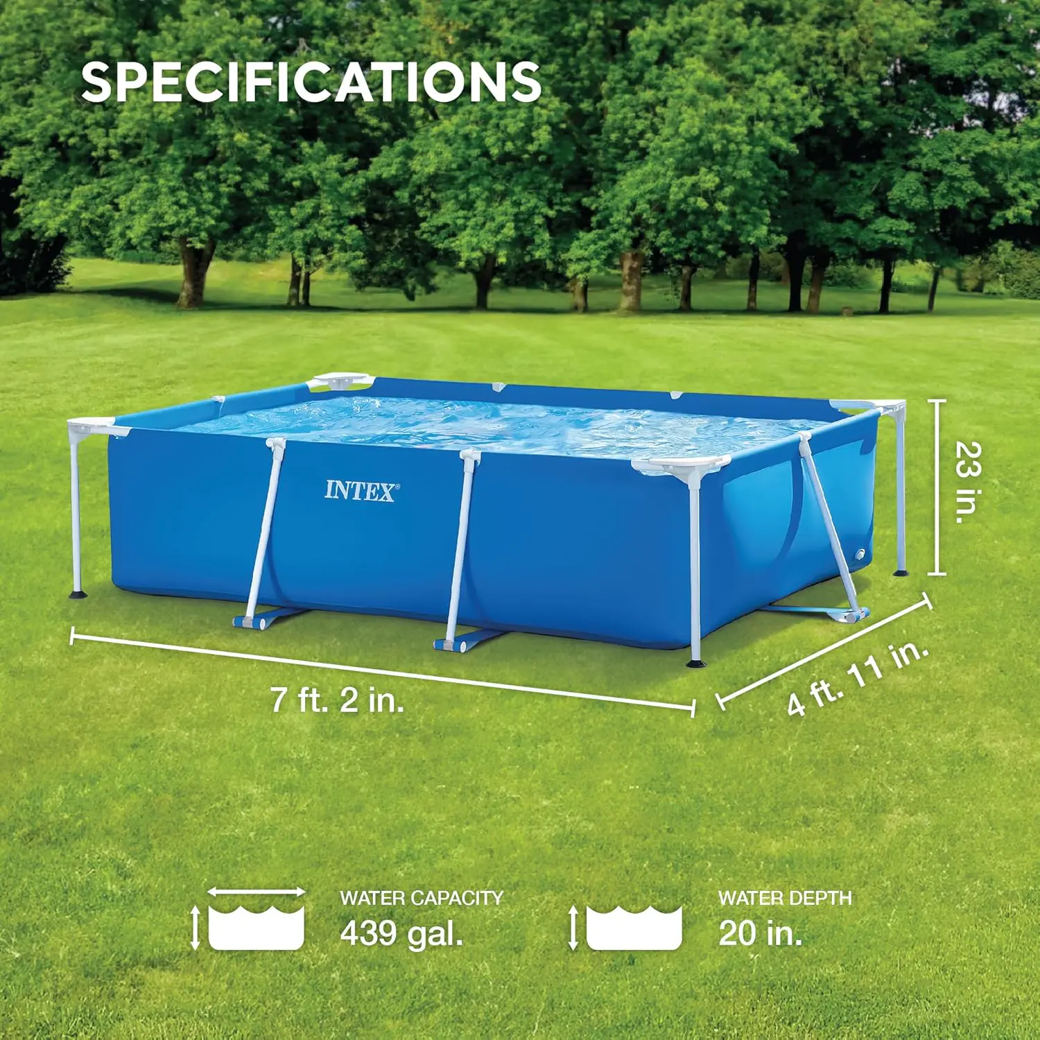 Piscine hors sol en métal bleu 2 m² vue 2