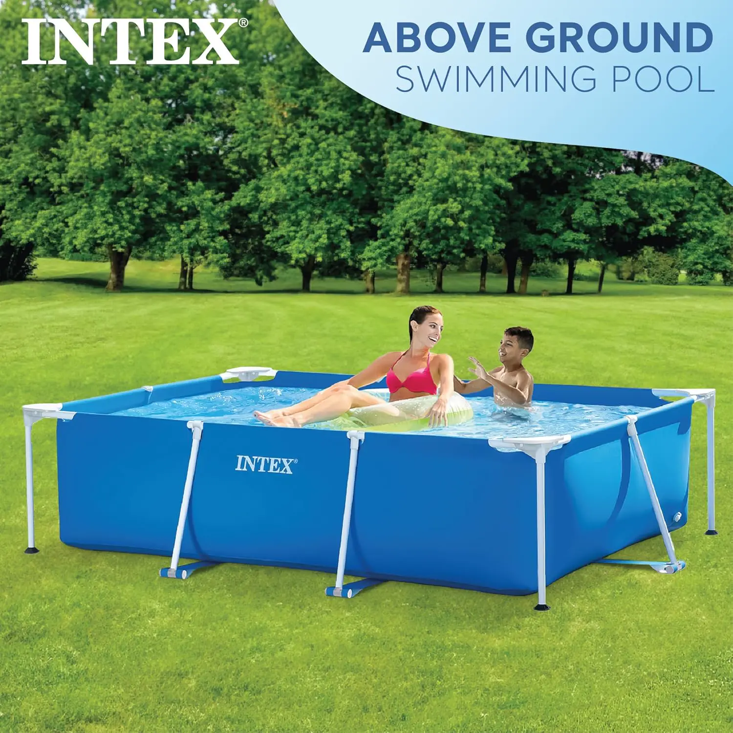 Piscine hors sol en métal bleu 2 m² vue 3