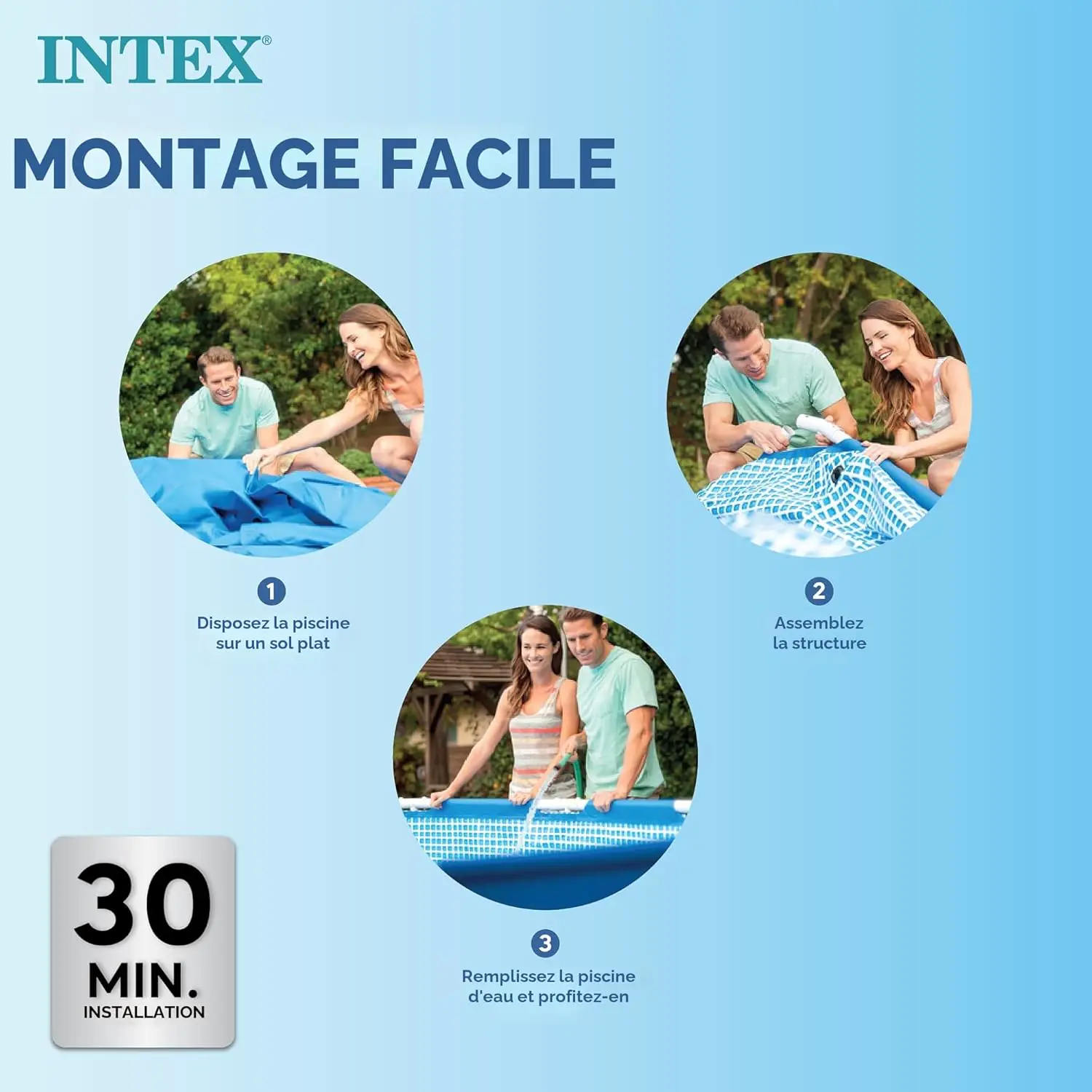 Piscine hors sol en métal bleu 2 m² vue 4