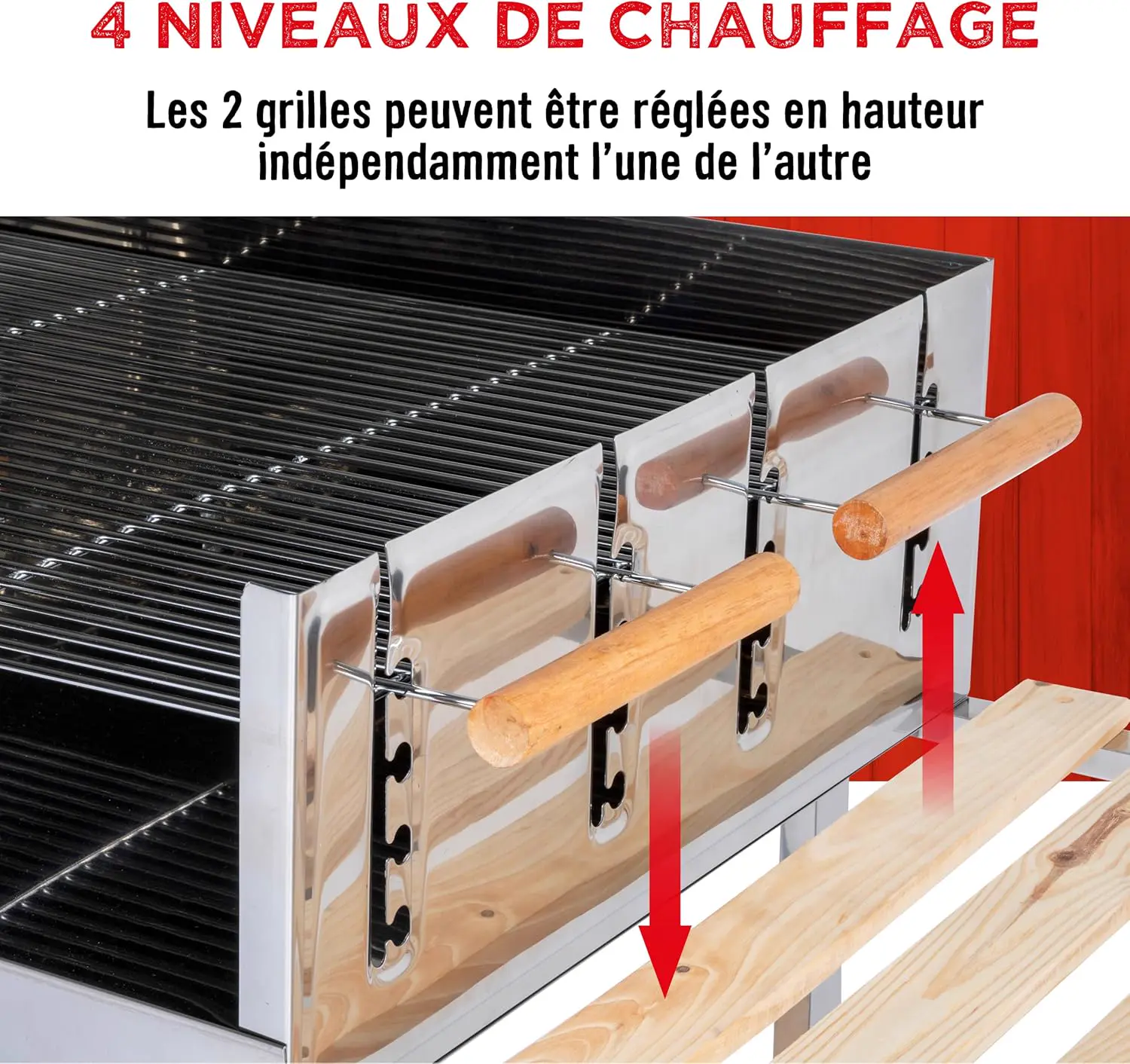 Barbecue à charbon en bois 56 x 85 cm vue 4