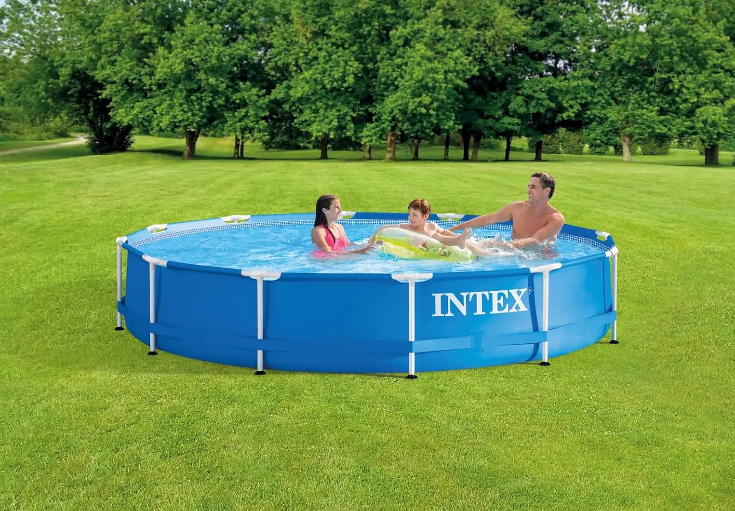 Piscine hors sol en métal bleu 366 x 76 cm vue 4