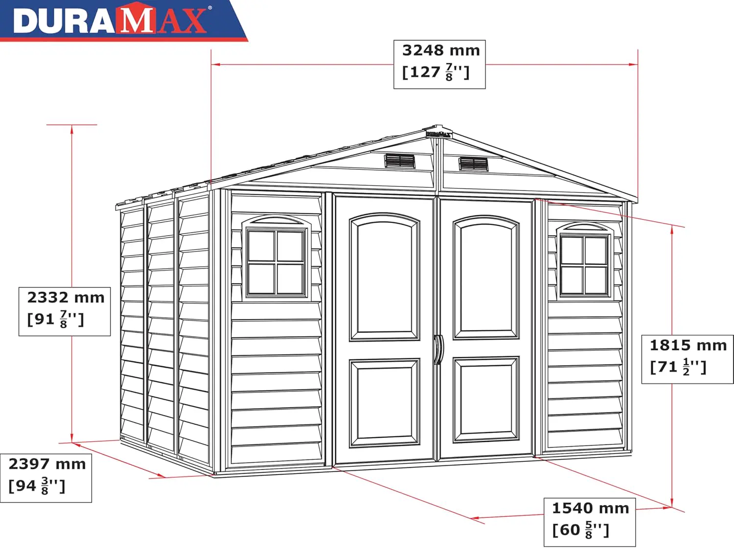 Abri de jardin en résine en métal marron 7,64 m² vue 7