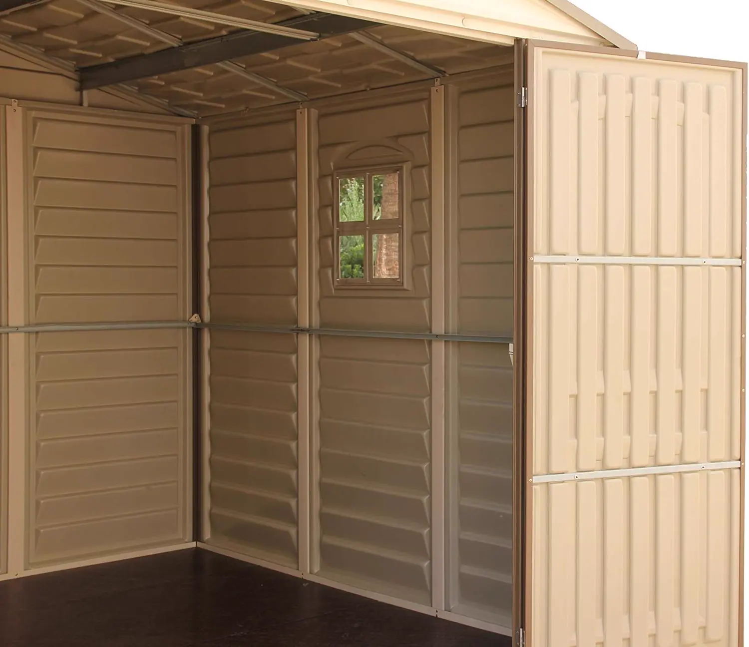 Abri de jardin en résine en métal marron 7,64 m² vue 12