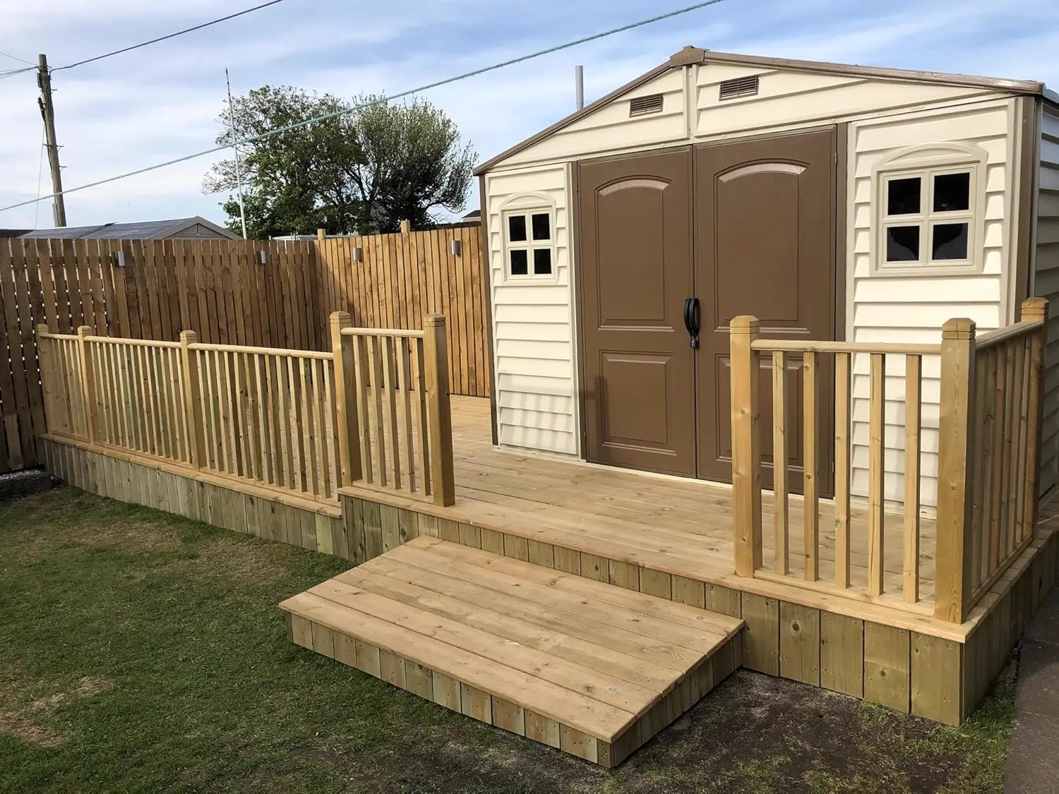 Abri de jardin en résine en métal marron 7,64 m² vue 14