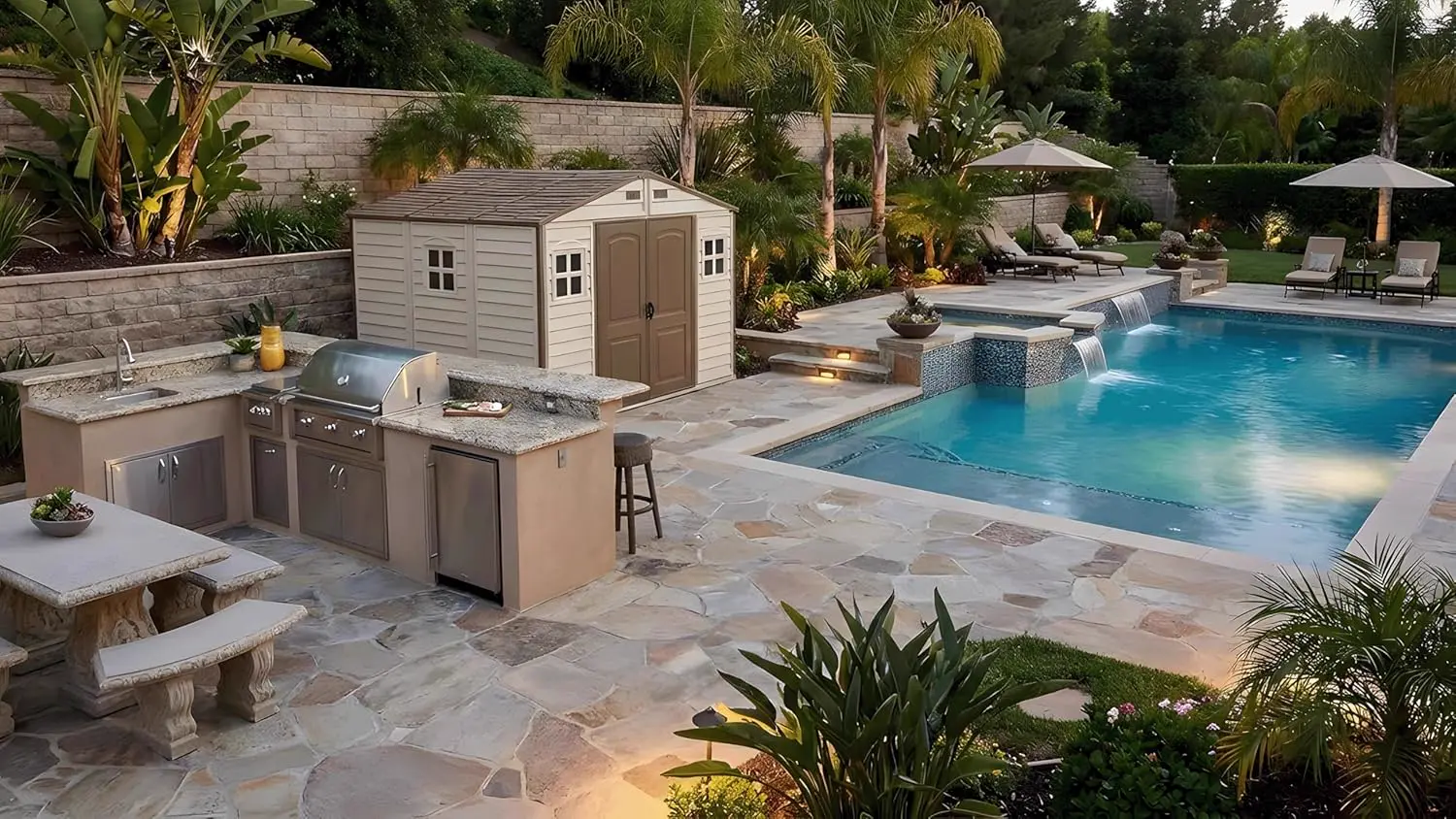 Abri de jardin en résine en métal marron 7,64 m² vue 15