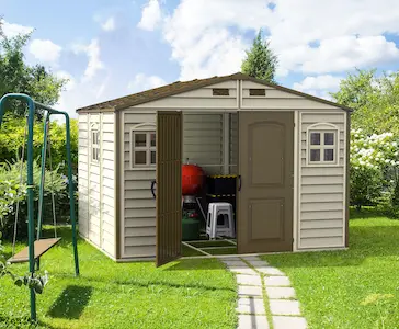 Abri de jardin en résine en métal marron 7,64 m² — contenu détaillé 4