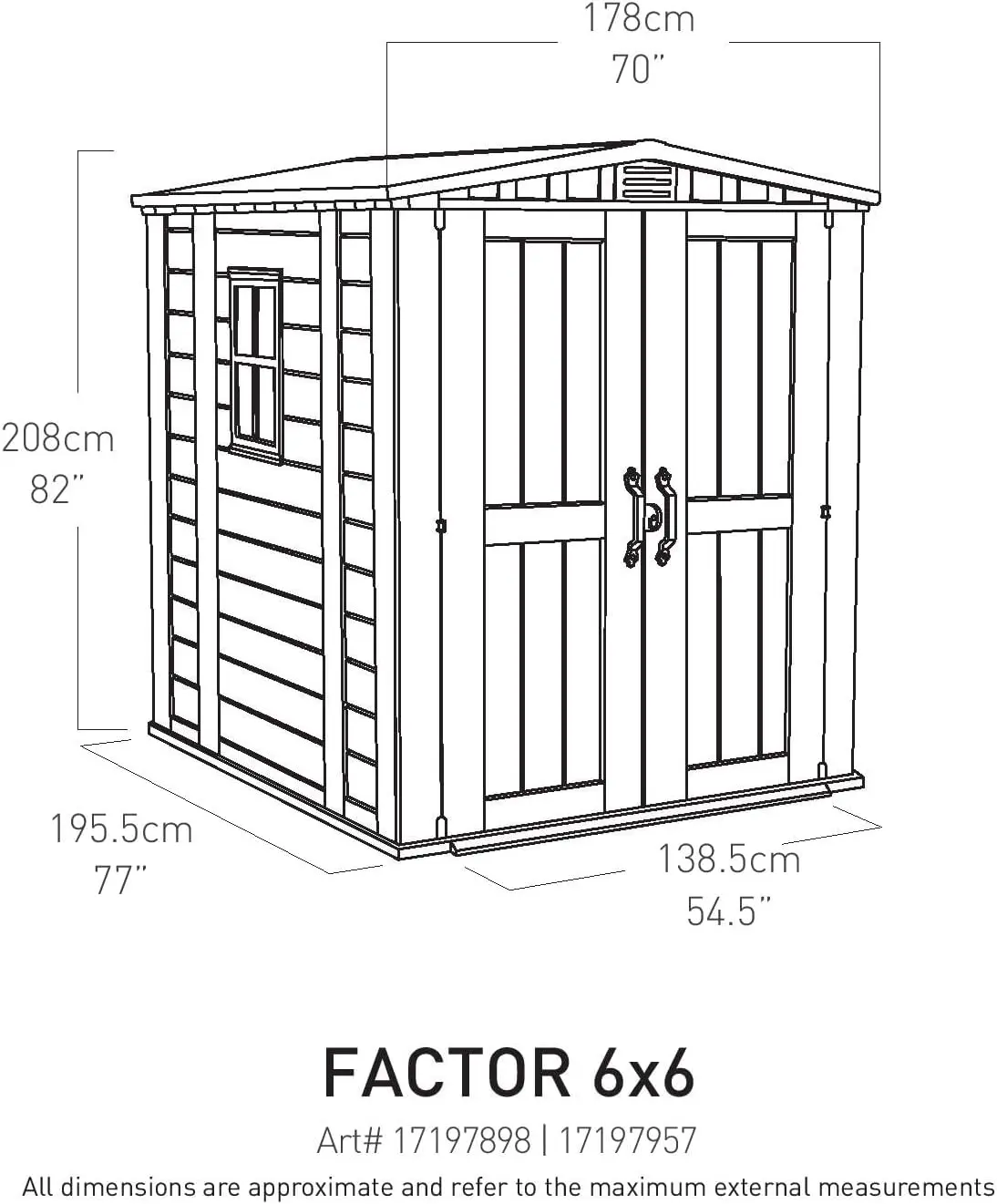Abri de jardin en résine en acier beige 3,5 m² vue 7
