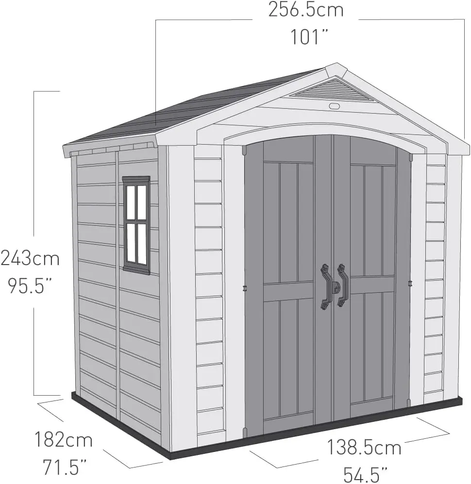 Abri de jardin en résine en acier marron 4,4 m² vue 3