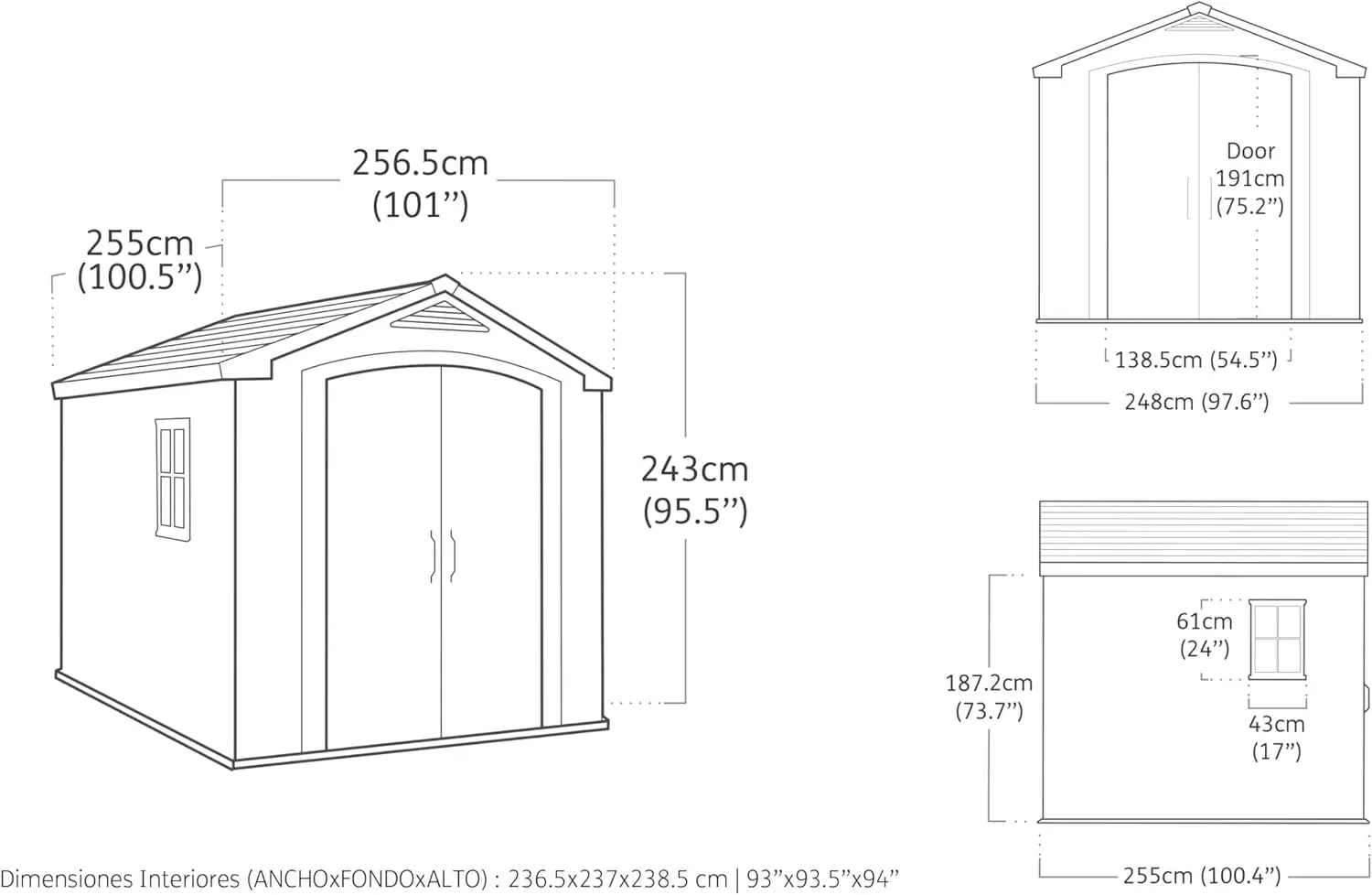 Abri de jardin en résine en résine marron 6,6 m² vue 3