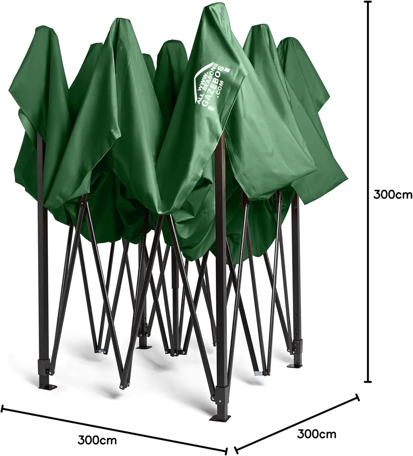 Tonnelle en métal vert vue 9