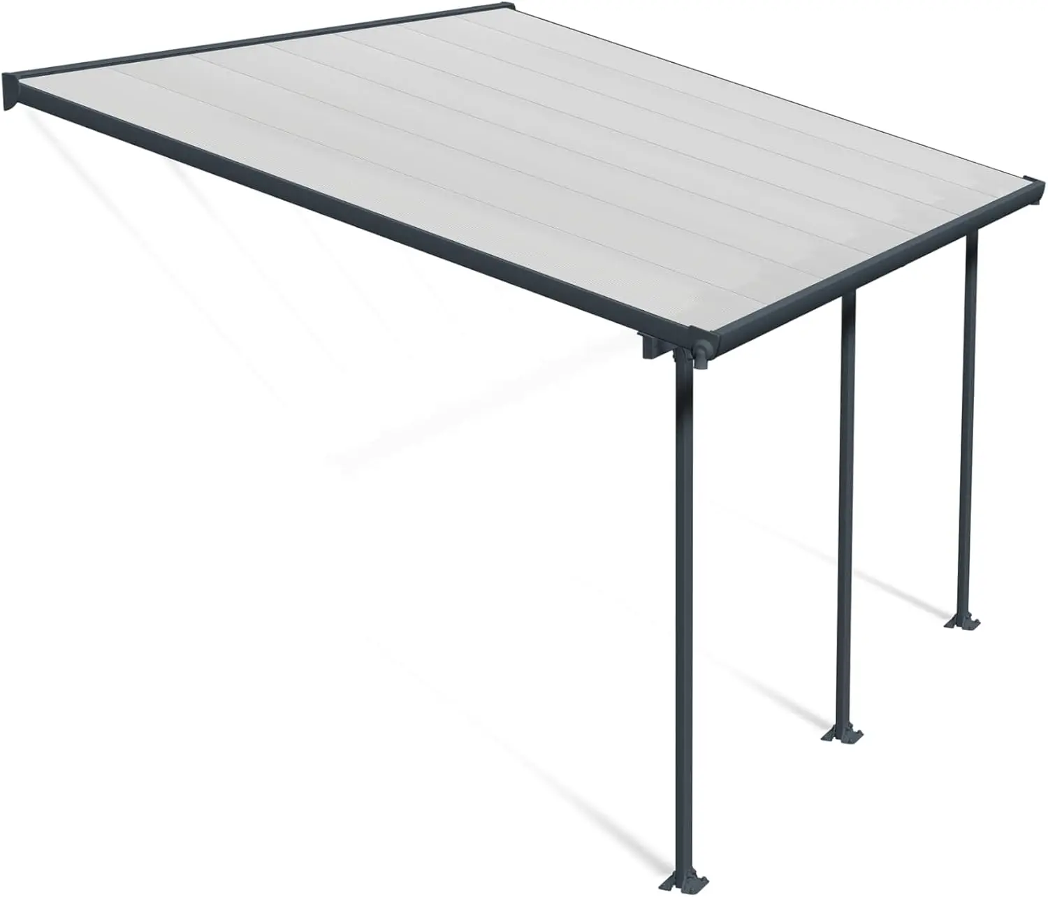 Pergola en aluminium gris 12,8 m² vue 5