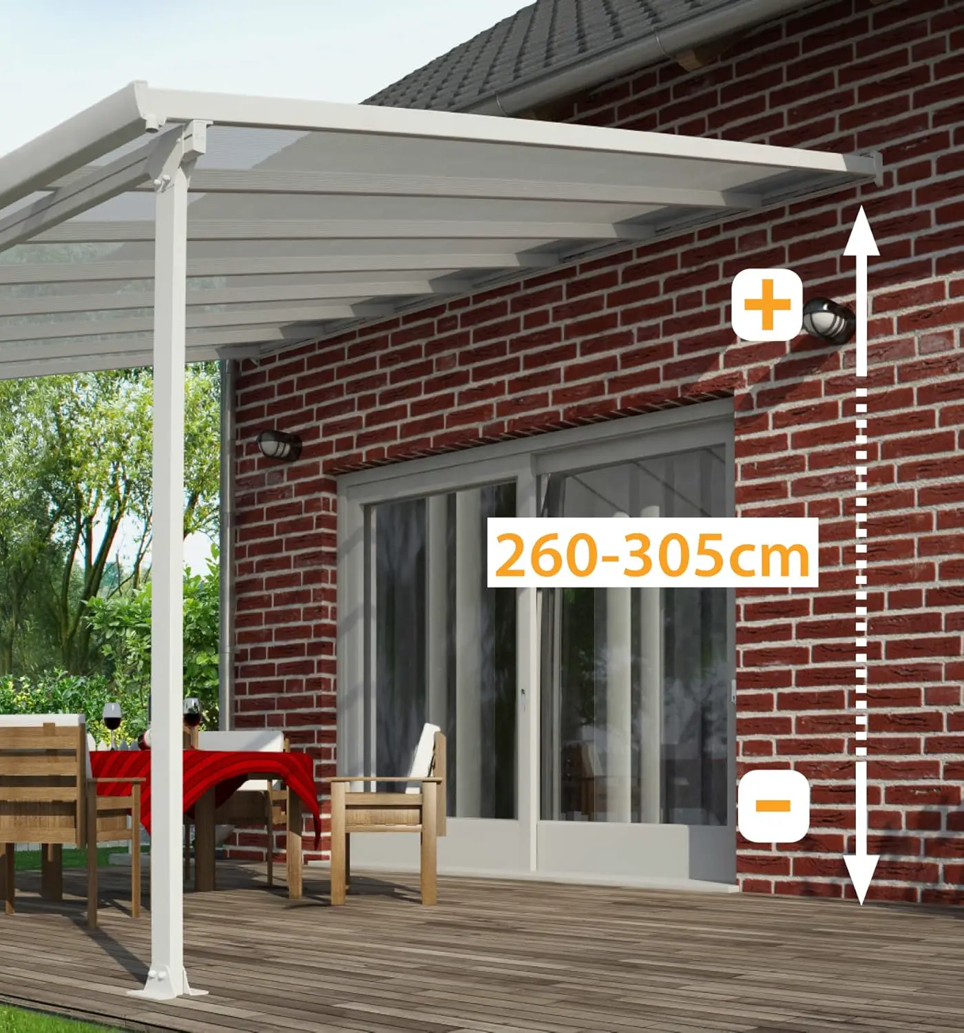 Pergola en aluminium gris 12,8 m² vue 3