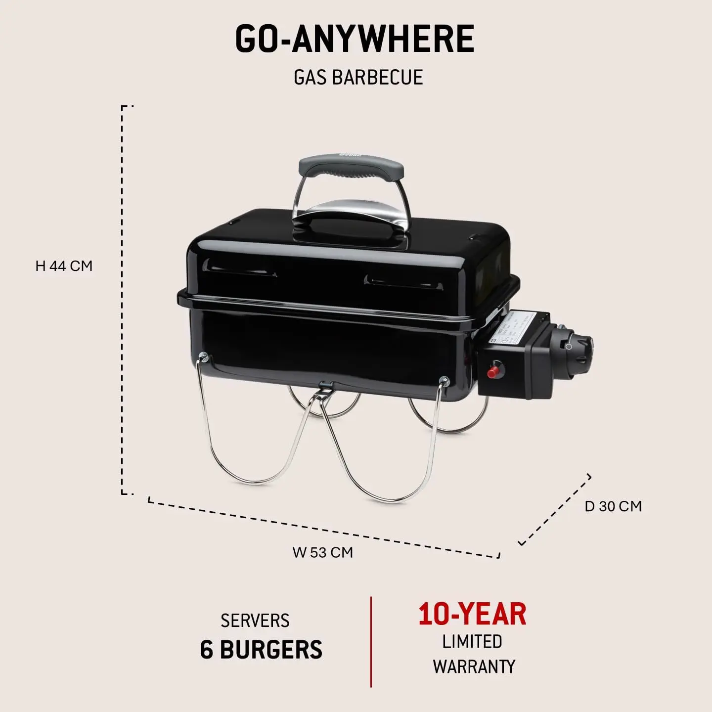 Barbecue weber 4 places en acier noir 42 x 26 cm vue 2
