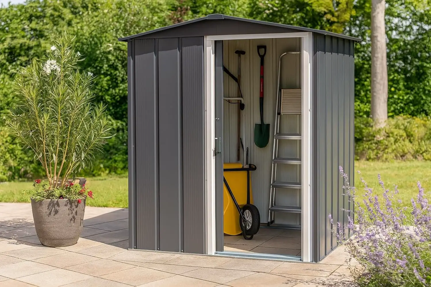 Abri de jardin en métal en acier anthracite 1,56 m² vue 2