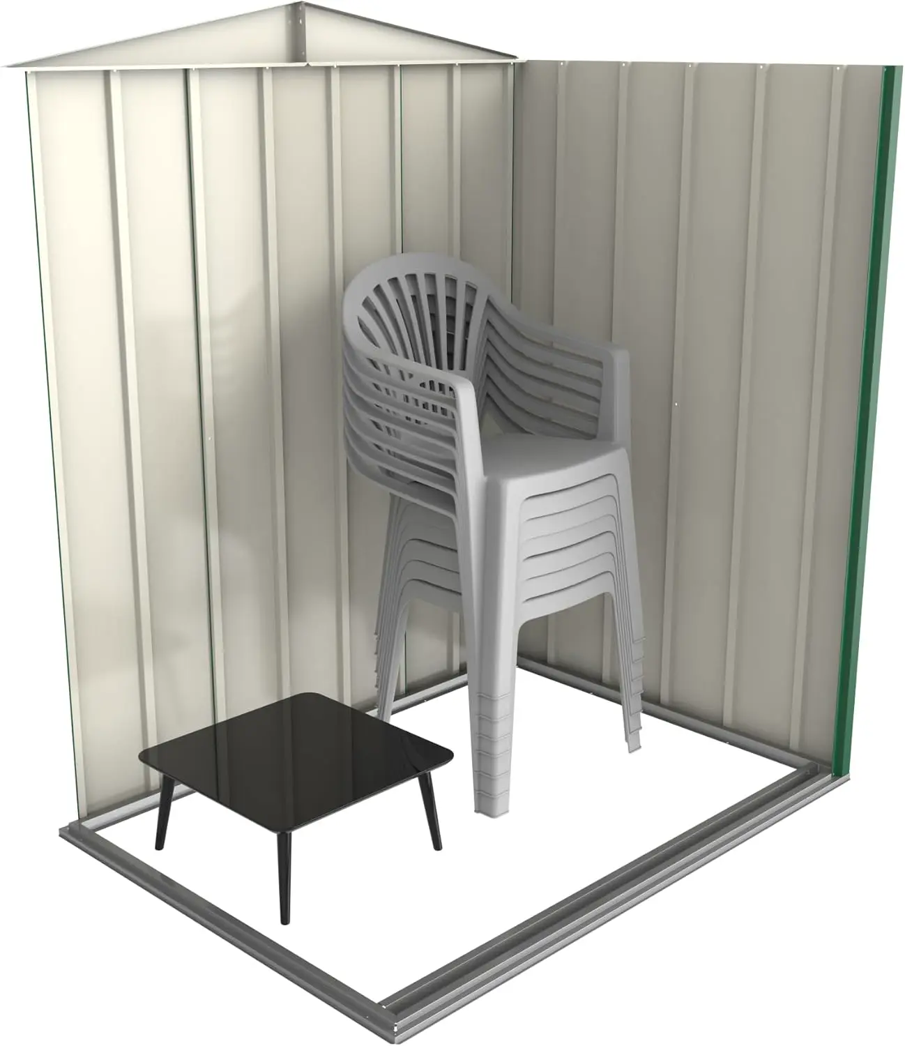 Abri de jardin en métal en acier anthracite 1,56 m² vue 4
