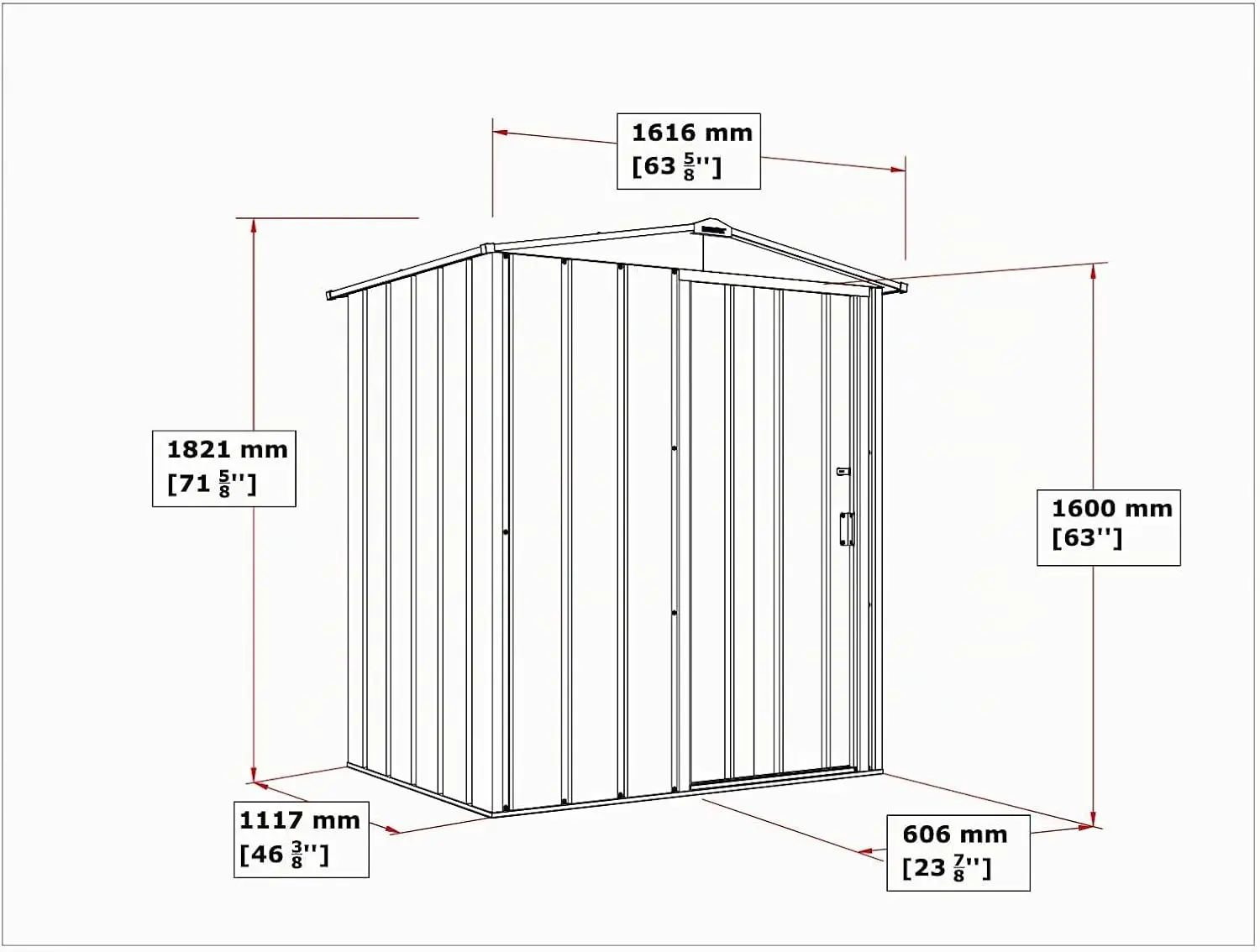 Abri de jardin en métal en acier anthracite 1,56 m² vue 10