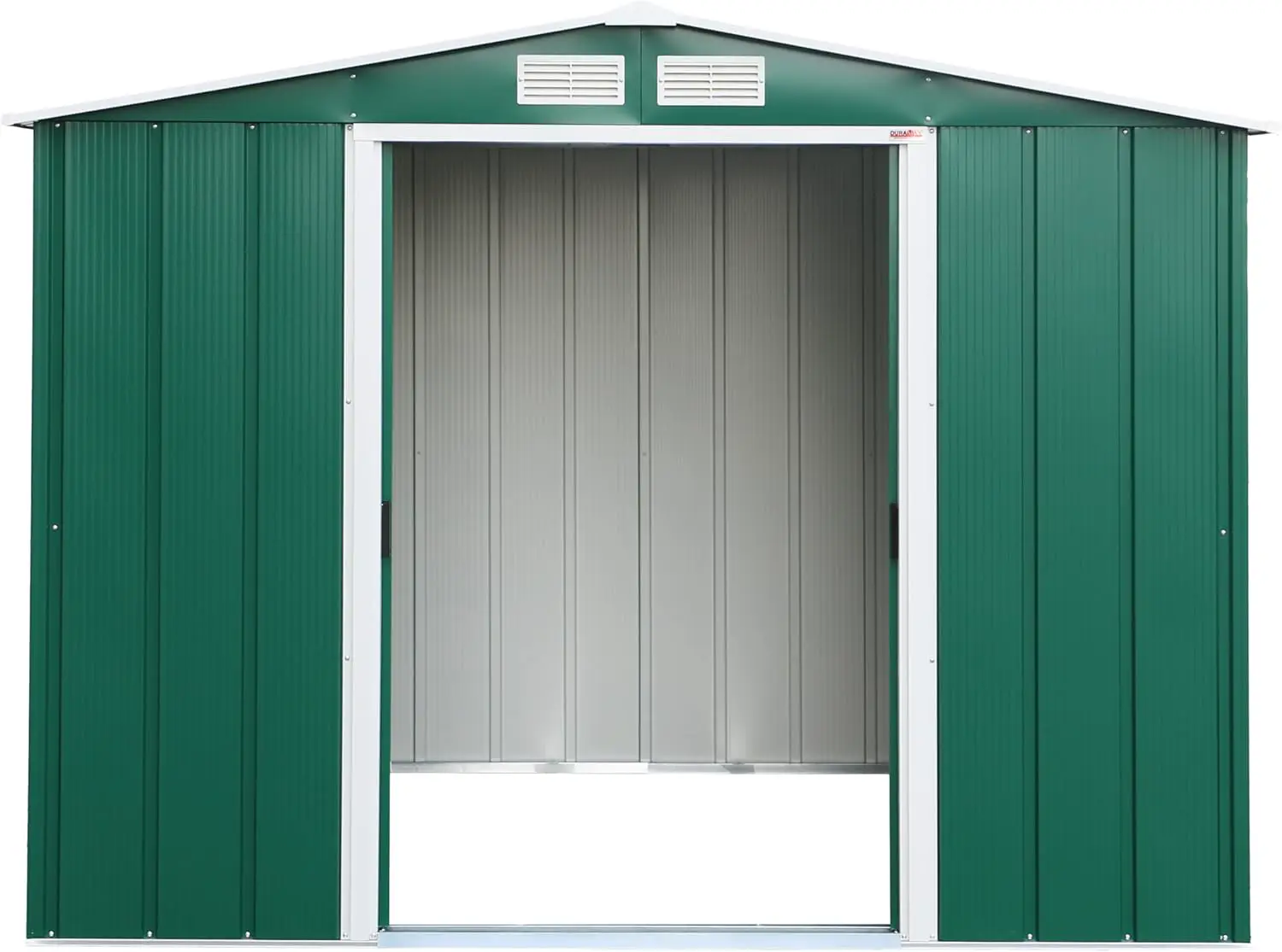 Abri de jardin en métal en acier vert vue 9
