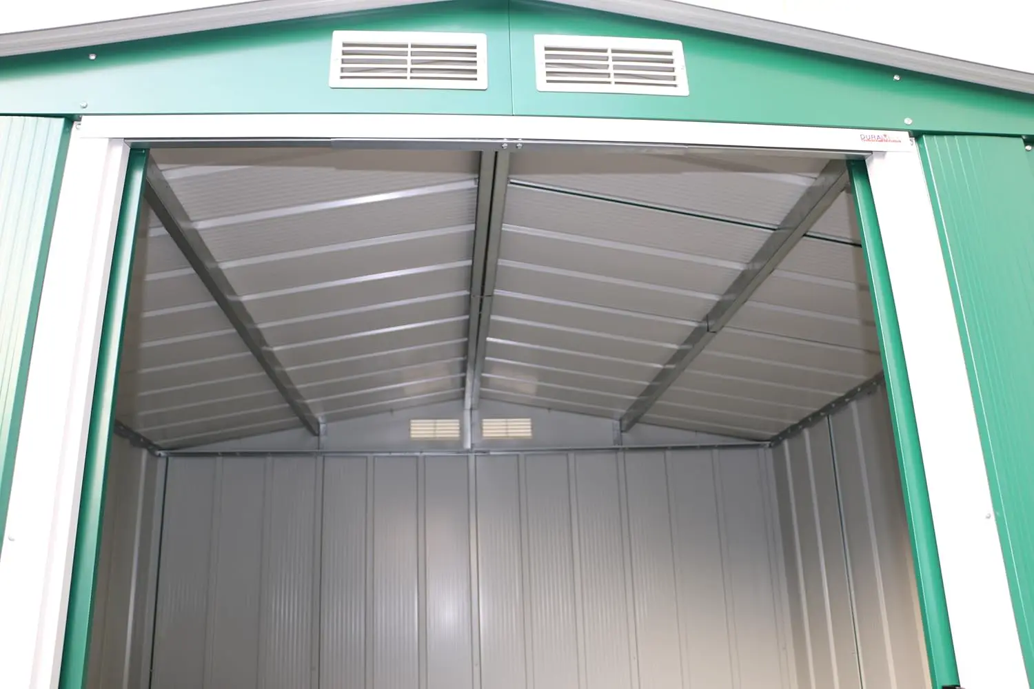 Abri de jardin en métal en acier vert 5,89 m² vue 10