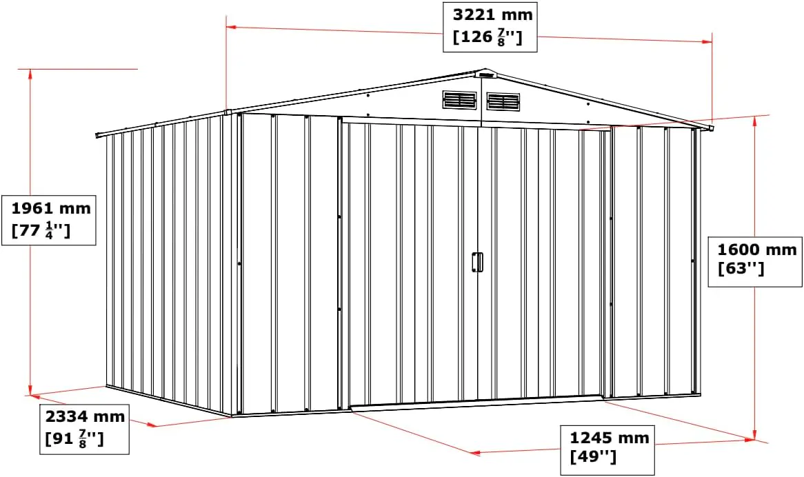 Abri de jardin en métal en métal vert 7,28 m² vue 7