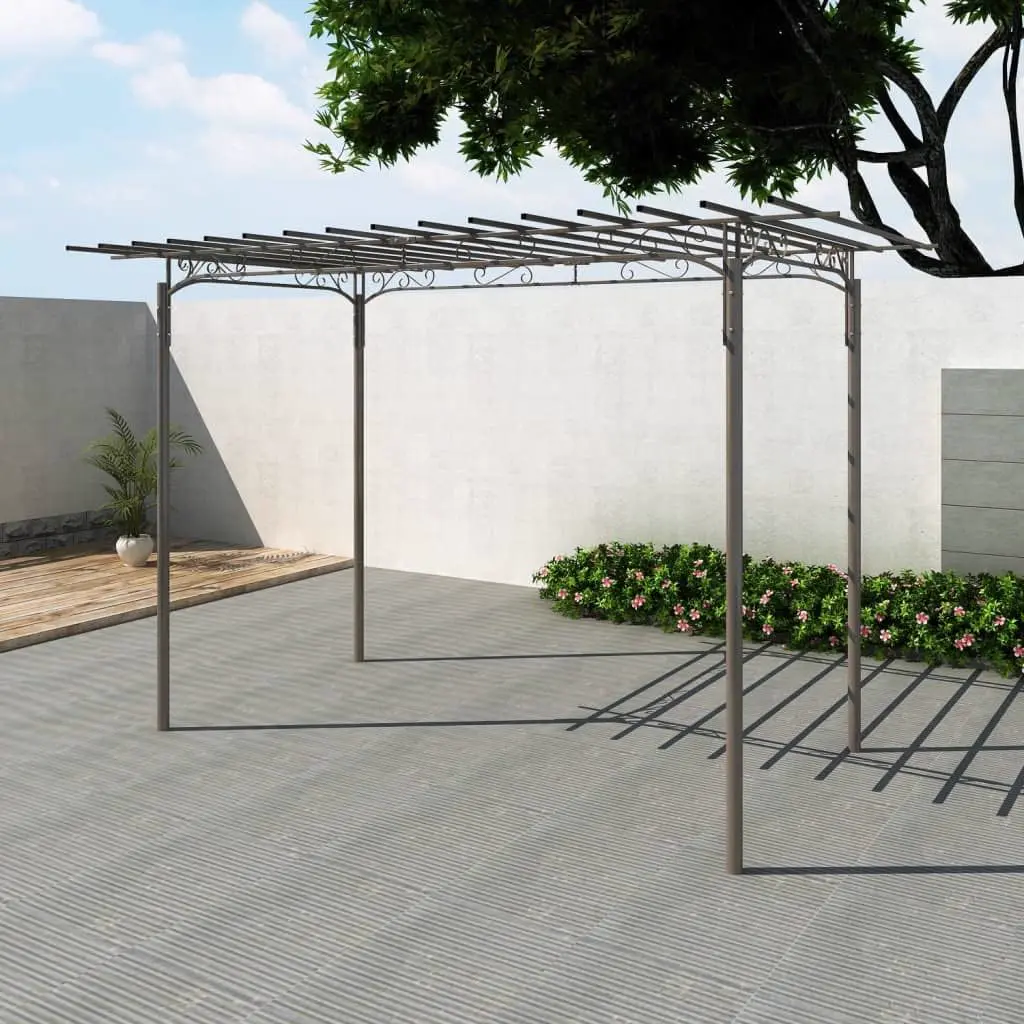 Tonnelle en acier anthracite 190 x 320 cm vue 2
