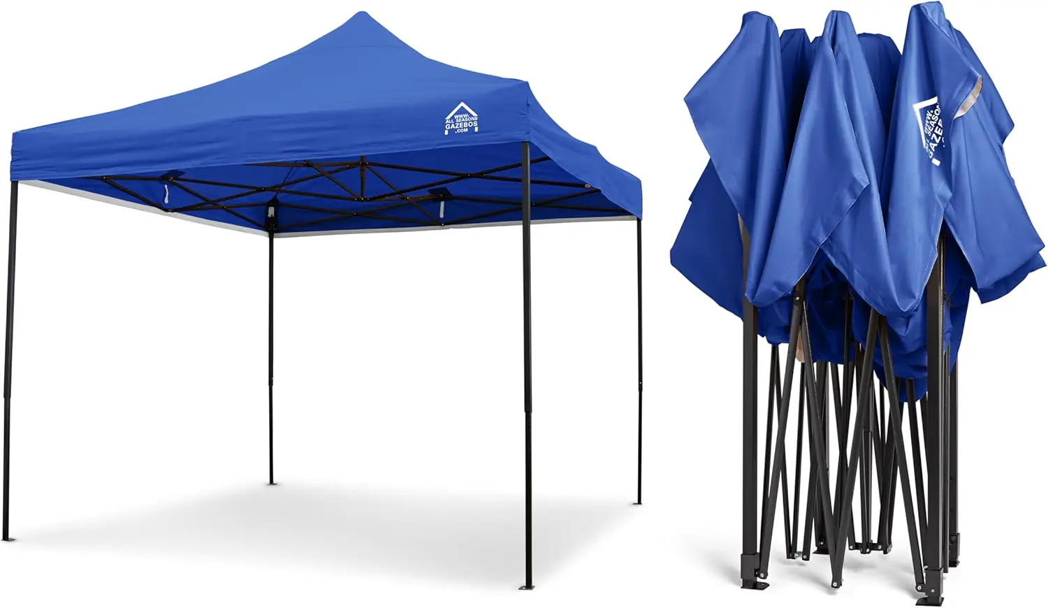 Tonnelle en acier bleu 3x3m vue 3