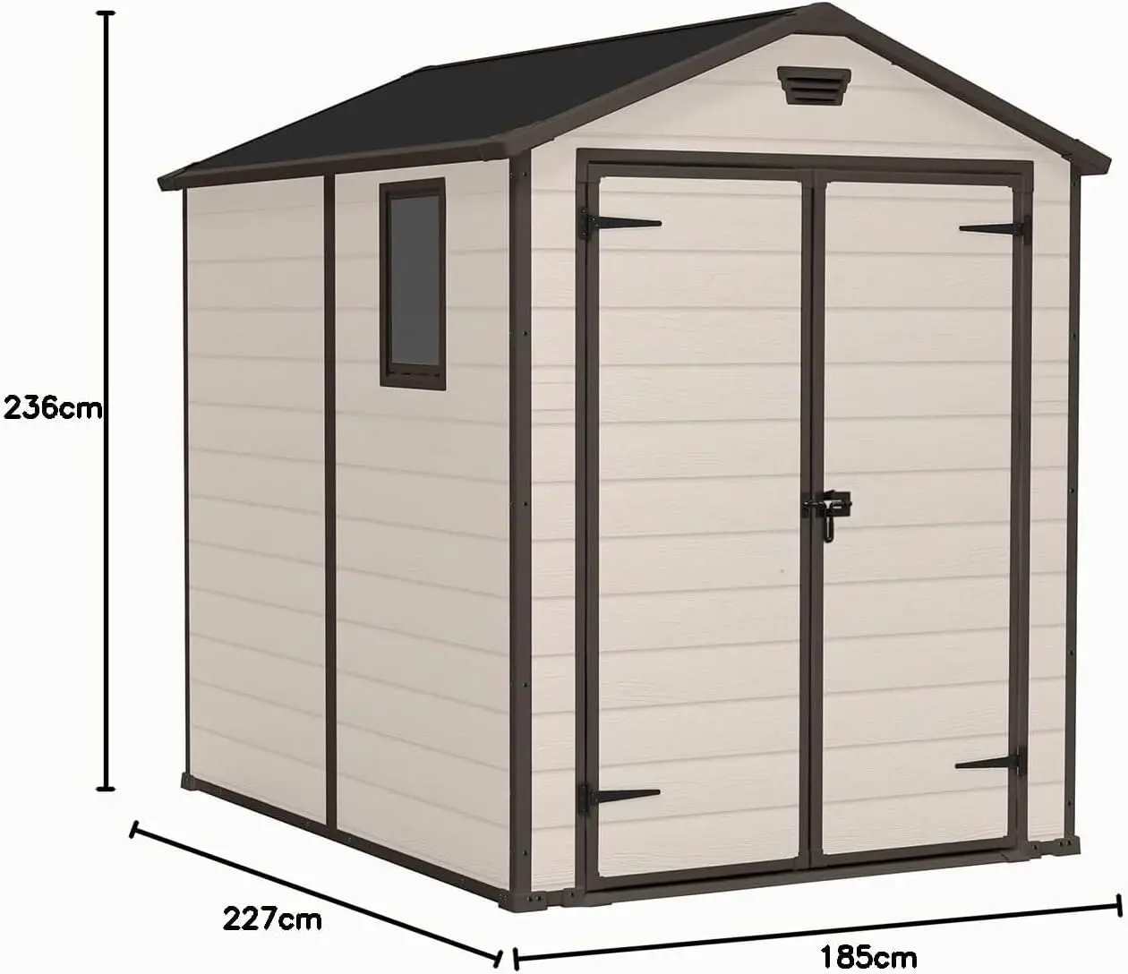 Abri de jardin en résine en résine beige 4,1 m² vue 7