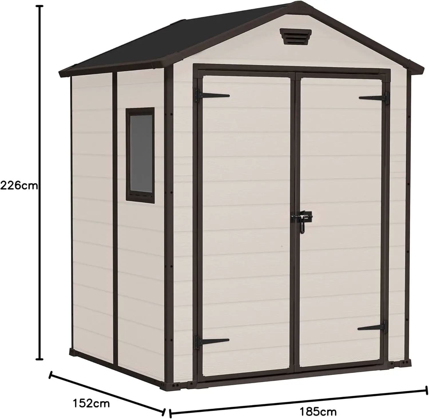 Abri de jardin en résine en bois beige 2,5 m² vue 9