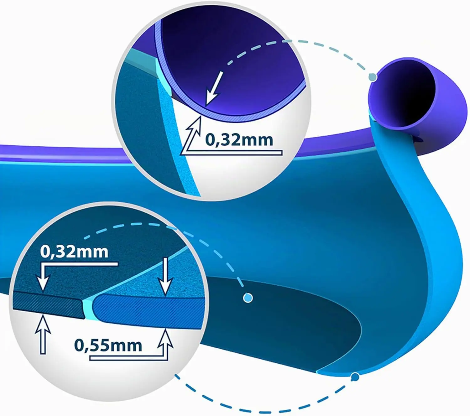 Piscine hors sol bleu 3,96 x 0,84 m vue 5