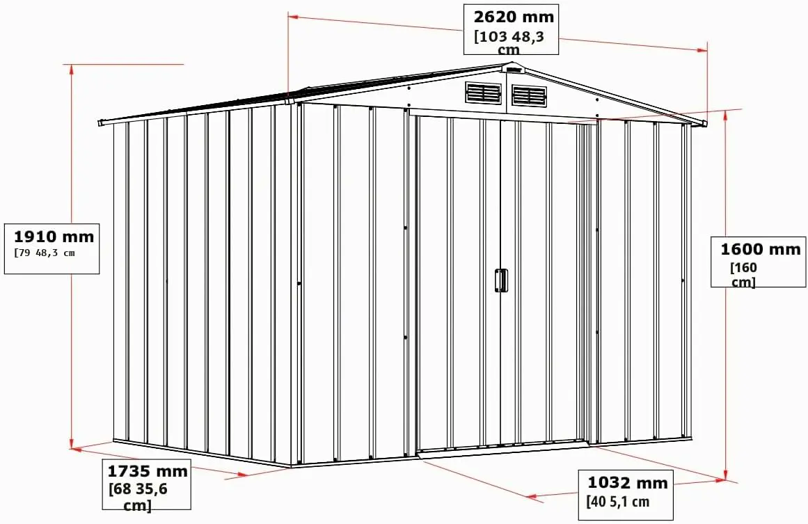 Abri de jardin en métal en métal anthracite 4,77 m² vue 9