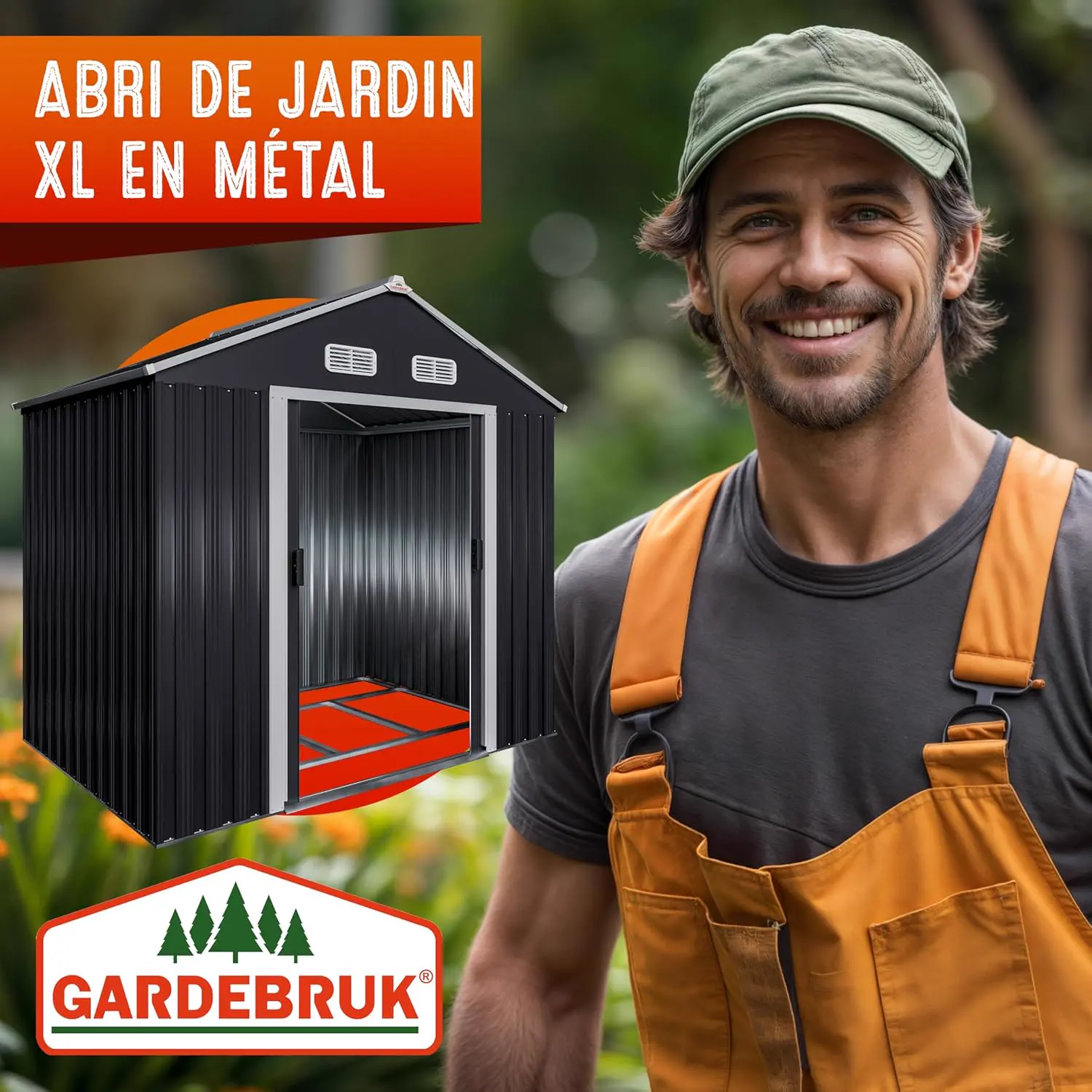 Abri de jardin en métal en métal anthracite 2m² vue 7