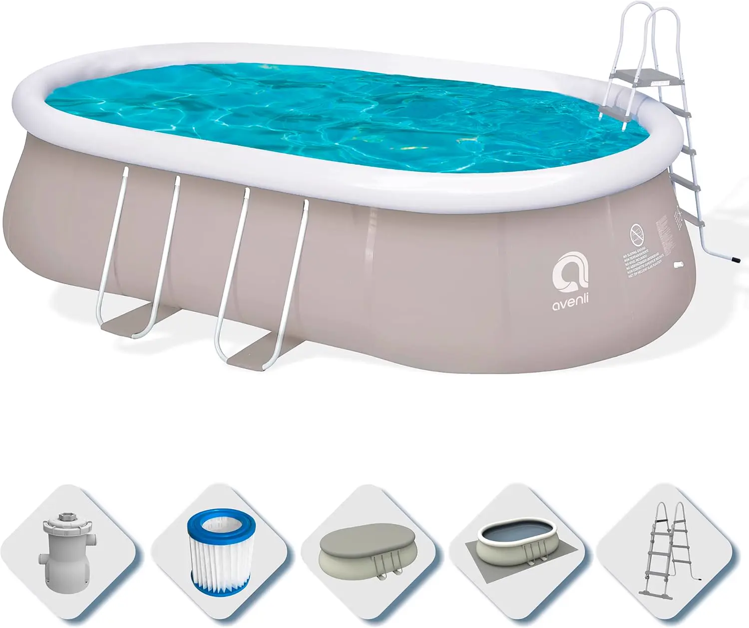 Avenli Piscine autoportante Ovale avec Structure