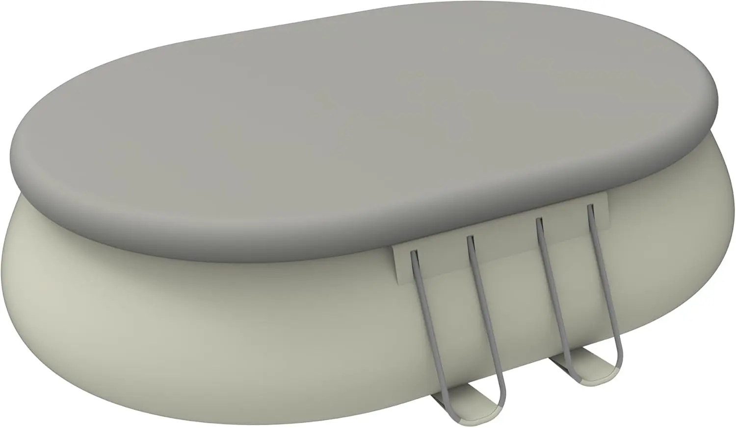 Piscine hors sol en aluminium gris vue 5