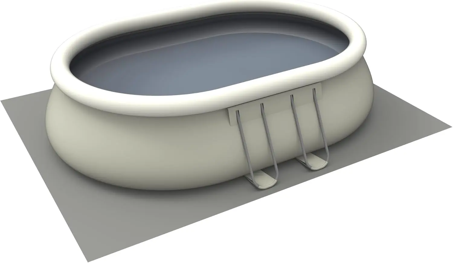 Piscine hors sol en aluminium gris vue 6