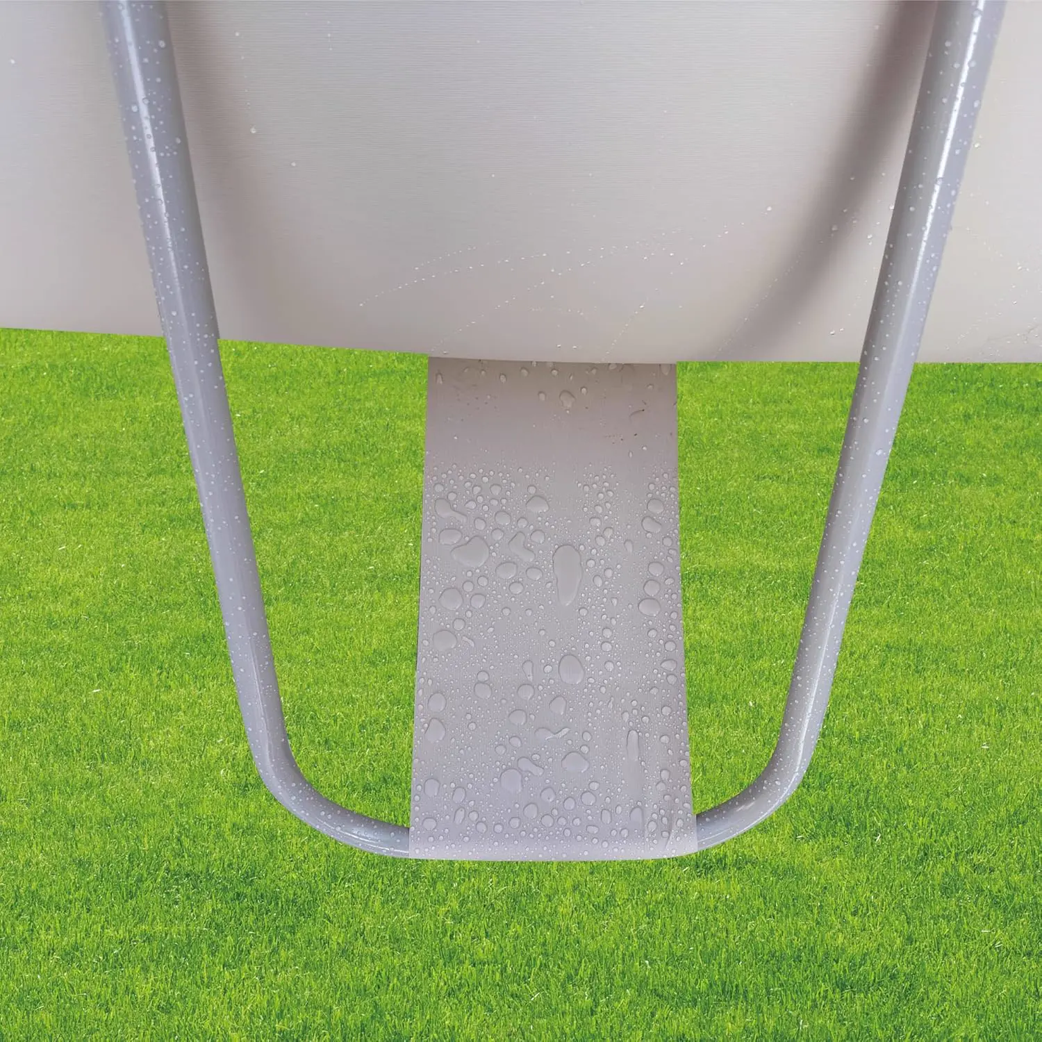 Piscine hors sol en aluminium gris vue 7