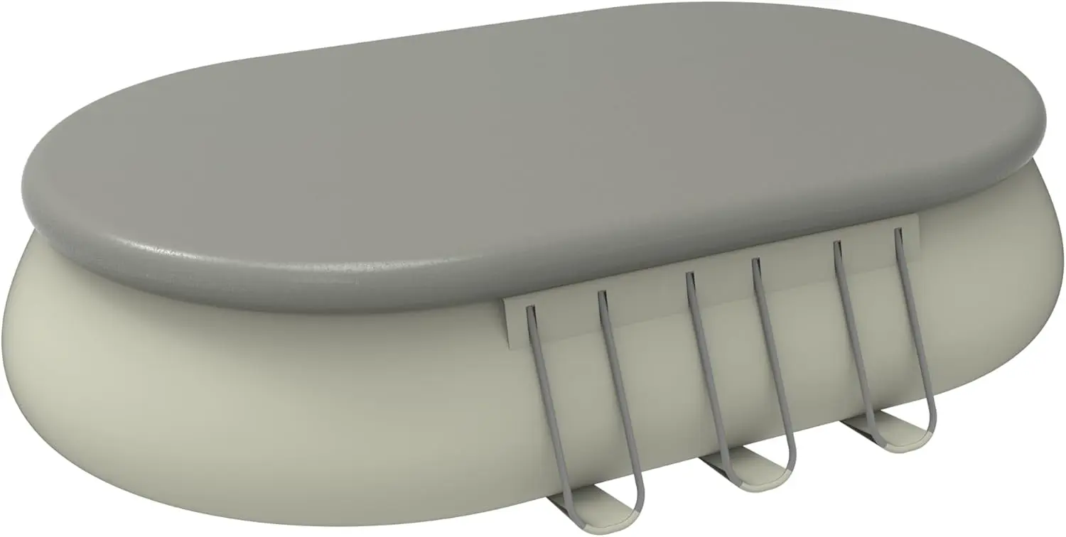 Piscine hors sol en aluminium gris vue 6