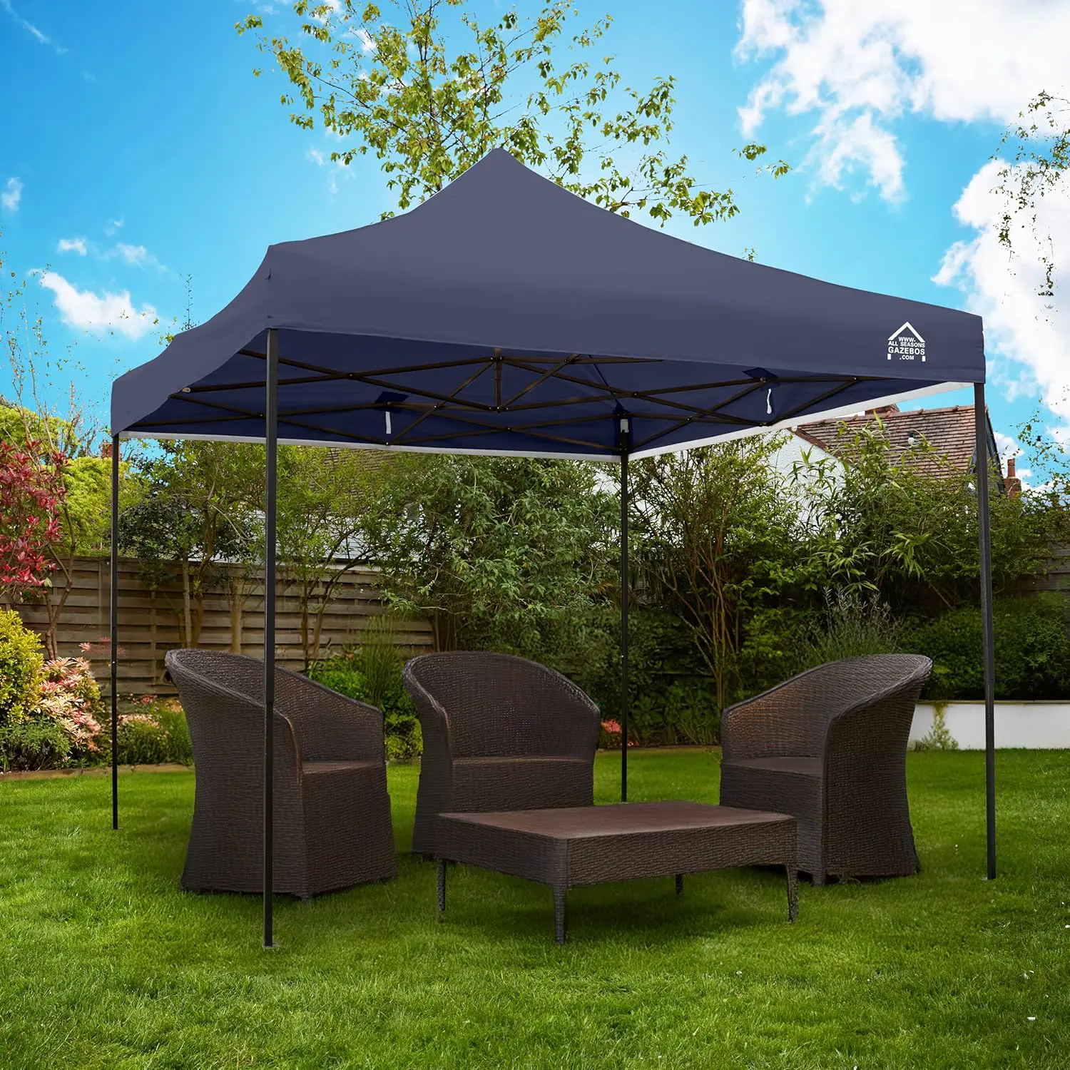 Tonnelle en métal bleu 3x3m vue 2