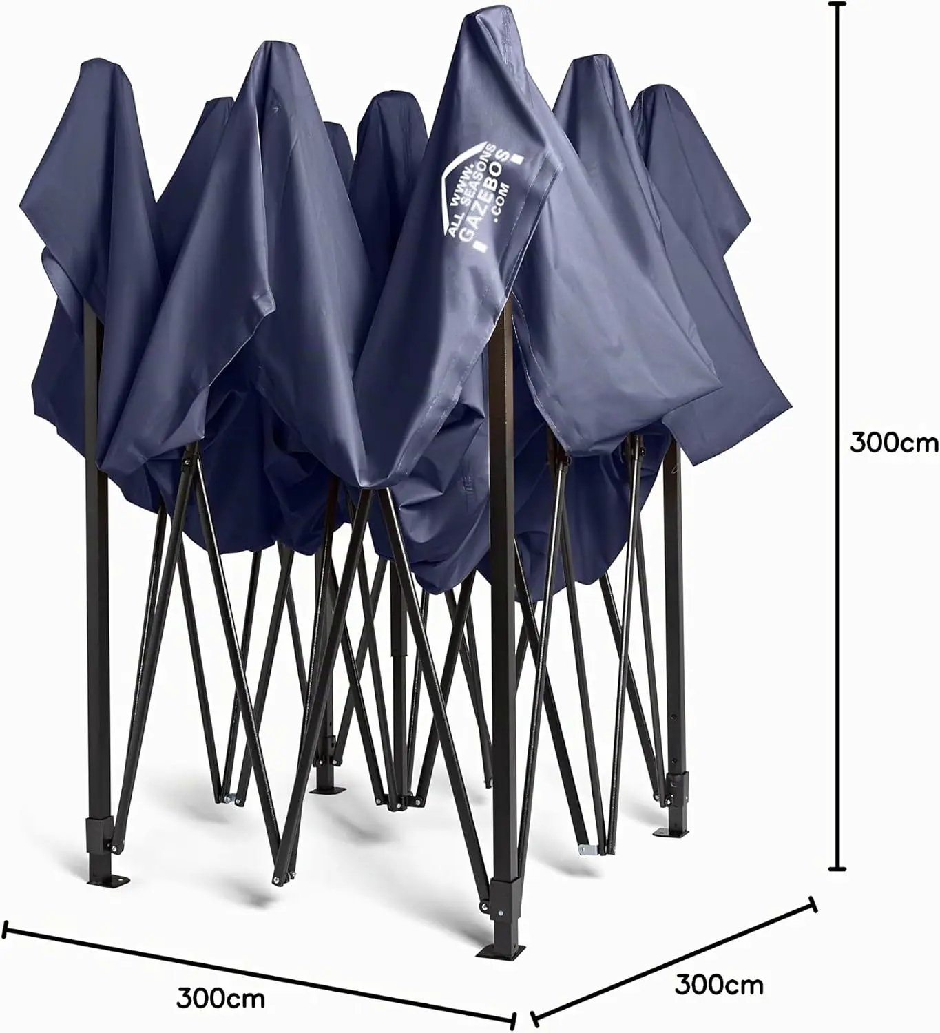 Tonnelle en métal bleu 3x3m vue 9