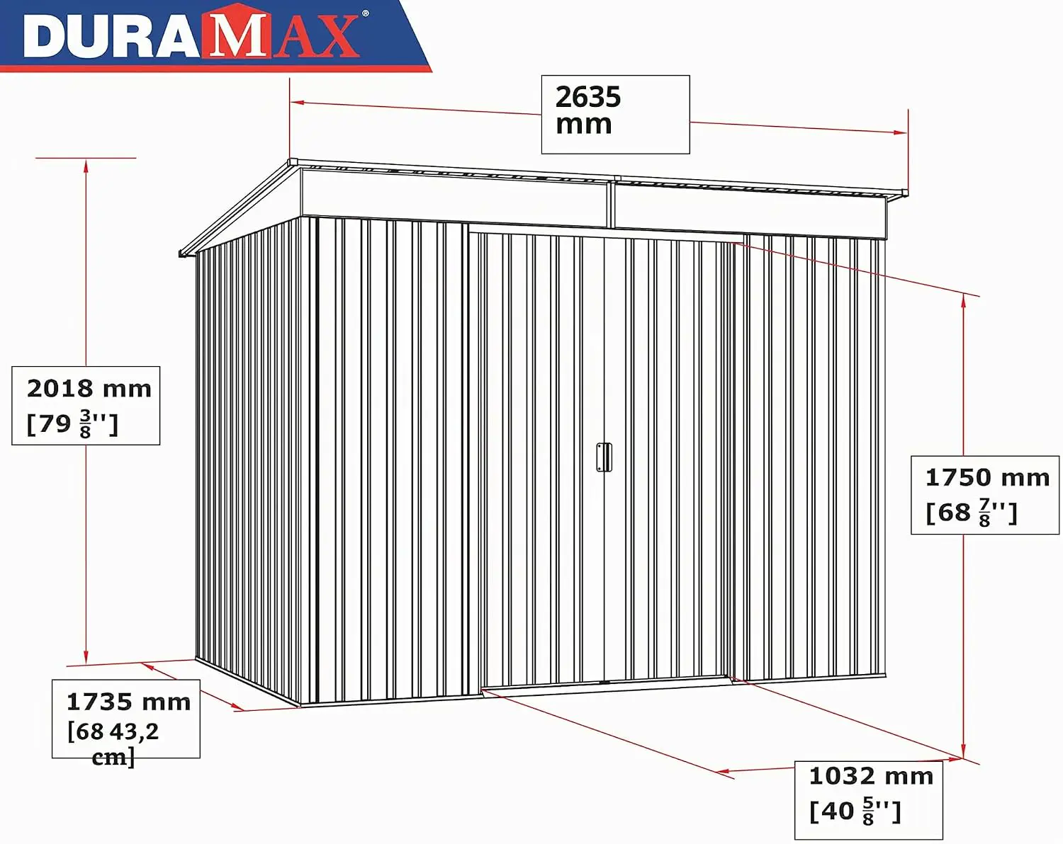Abri de jardin en bois en métal 8 x 6 vue 5