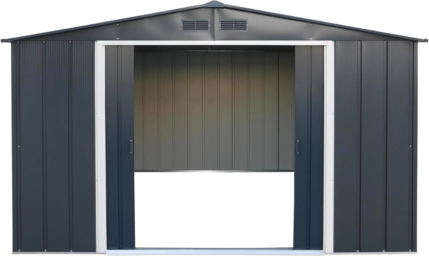 Abri de jardin en métal en acier anthracite 9,16 m² vue 9