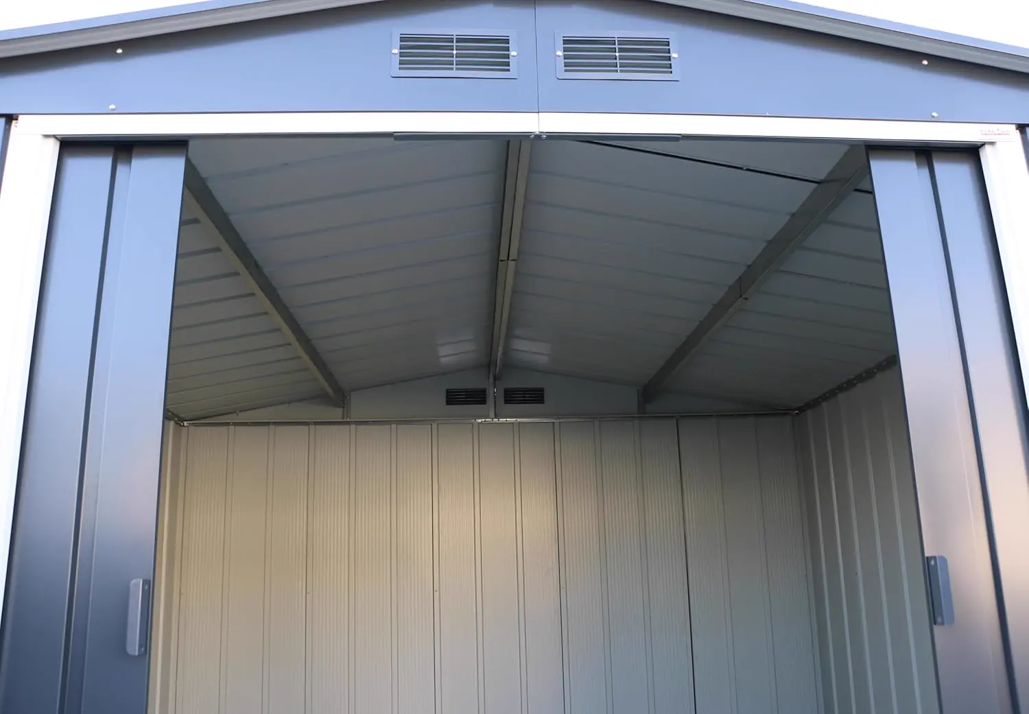 Abri de jardin en métal en acier anthracite 9,16 m² vue 12