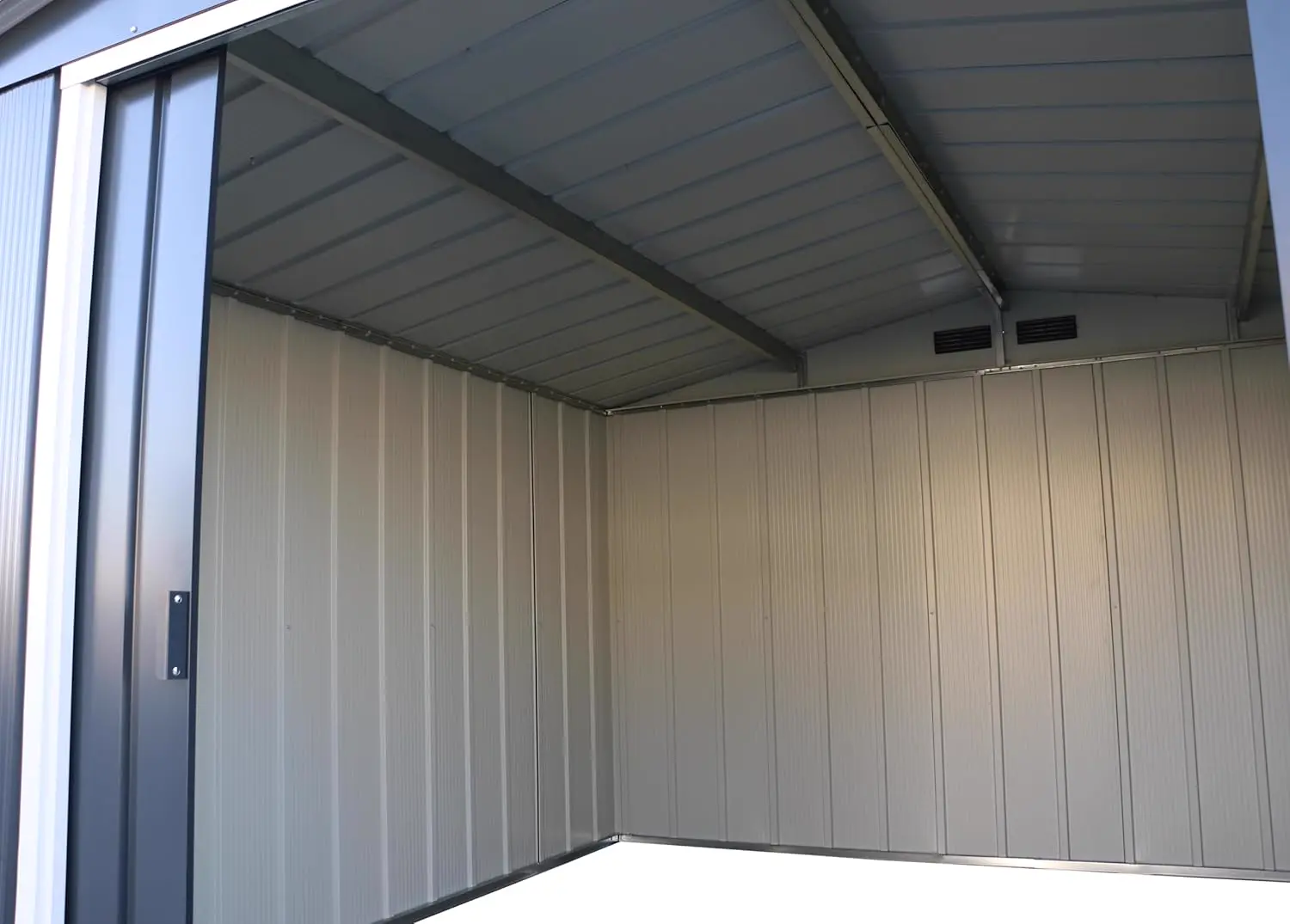 Abri de jardin en métal en acier anthracite 9,16 m² vue 15