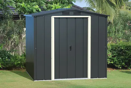 Abri de jardin en métal en acier anthracite 9,16 m² — contenu détaillé 2