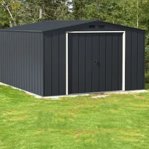 Abri de jardin en métal en acier anthracite 9,16 m² — contenu détaillé 4