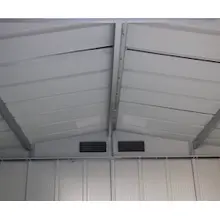 Abri de jardin en métal en acier anthracite 9,16 m² — contenu détaillé 9