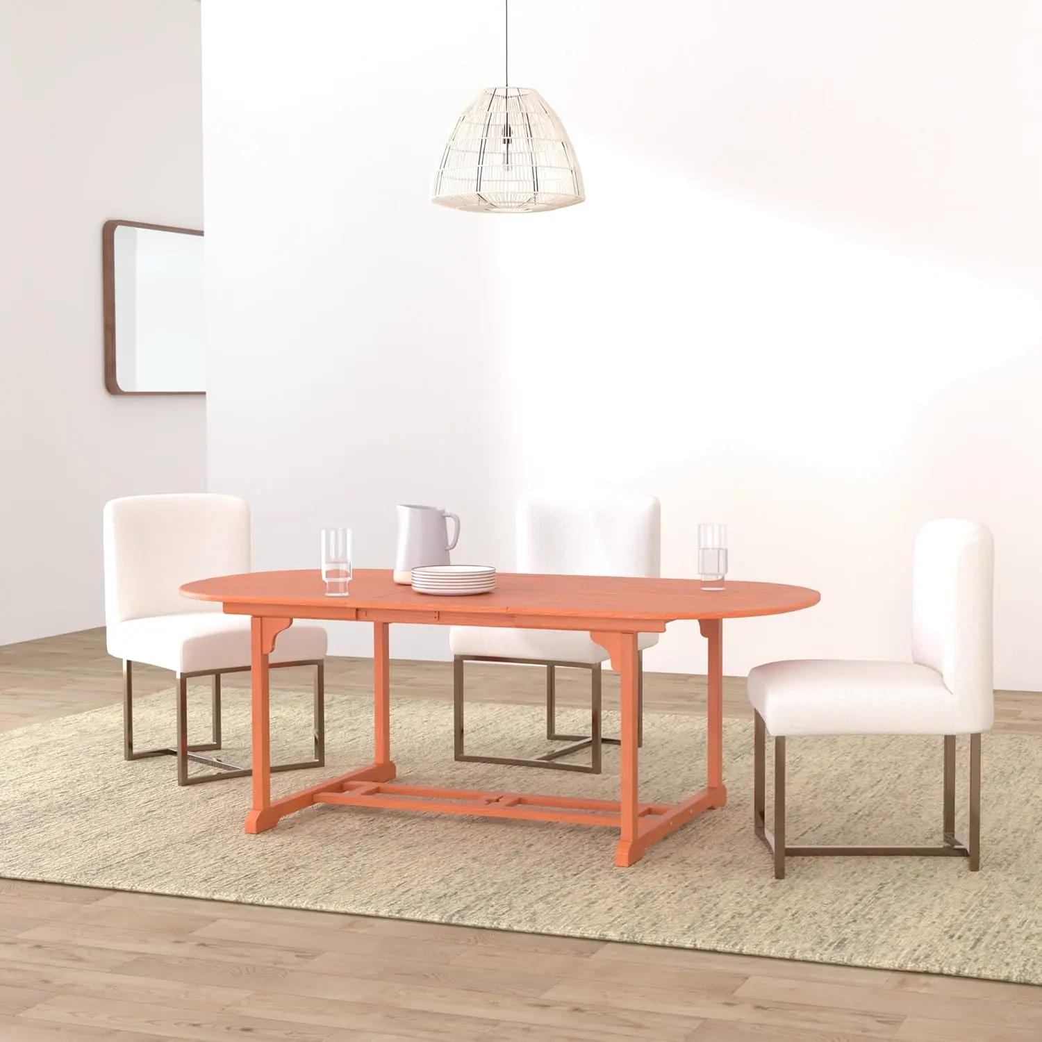 Table de jardin 8 places en bois 100 x 74 cm vue 2