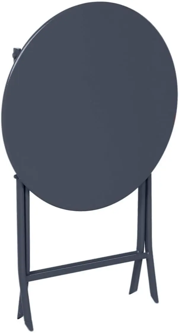Table de jardin 2 places en acier gris 60 x 60 vue 5