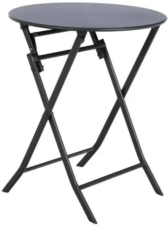 Table de jardin 2 places en acier gris 60 x 60 vue 6