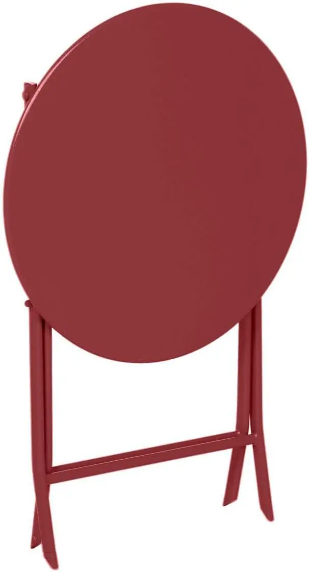 Table de jardin 2 places en acier rouge 60 x 60 vue 5
